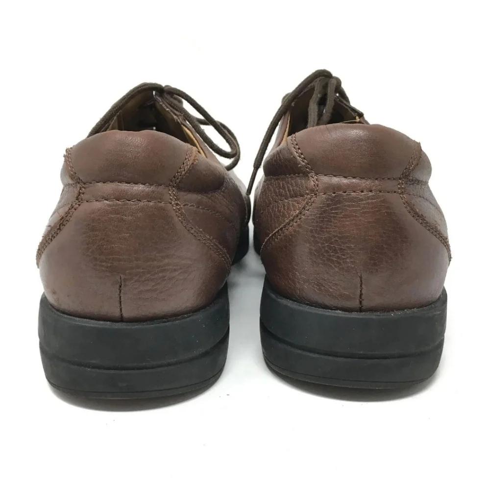 Bass Split Toe Oxford Shoes Brown Lace-up Supple Leather Upper Men 11.5M